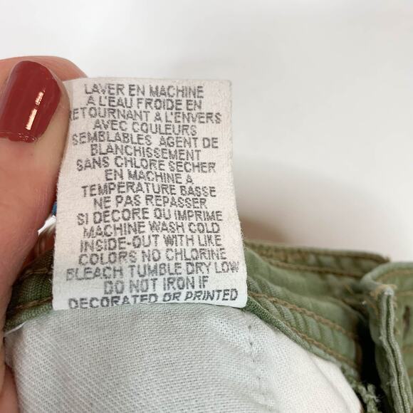 JOIE army green flared jeans 100% cotton low rise y2k millennial 90s 2479 - Picture 6 of 7